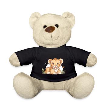 Lion cub with butterflies - Teddy Bear - black - Front