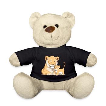 Löwenmama mit Kind - Teddy - Schwarz - Vorne