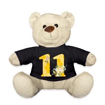 11e anniversaire abeille - Nounours - noir - Devant