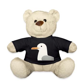 Minimalistisches Möwe Design Vögel Tier Illustrati - Teddy - Schwarz - Vorne