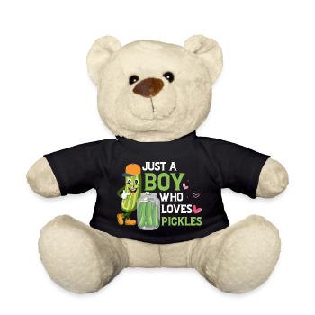 Juste un garçon qui aime les cornichons Aneth Concombre végétalien - Nounours - noir - Devant