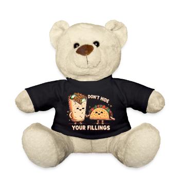 Don't Hide Feelings Taco Burrito Gift - Teddy Bear - black - Front