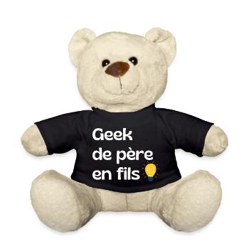 Geek from Father to Son - Dad Gift - Teddy Bear - black - Front