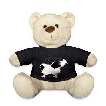 Slovenia Map Framed Real Football SI - Teddy Bear - black - Front