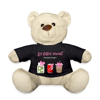 Les filles savent trois boissons toujours - drôles - Nounours - noir - Devant