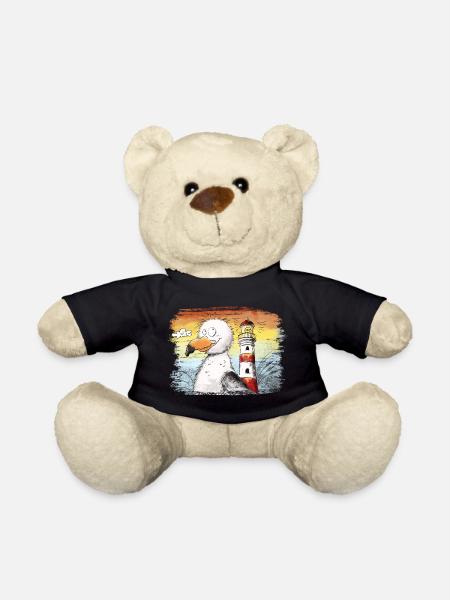 Möwe Urlaub Meer Leuchtturm Sonnenuntergang - Teddy - Schwarz
