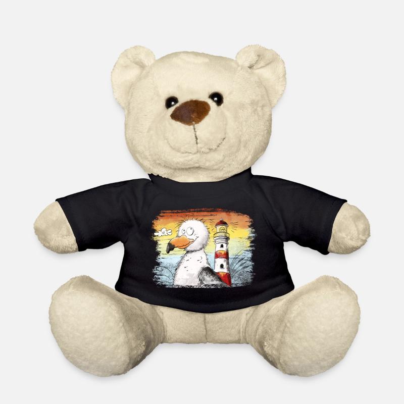 Möwe Urlaub Meer Leuchtturm Sonnenuntergang - Teddy - Schwarz