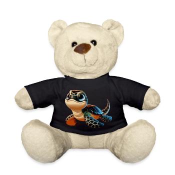 Green turtle young - Teddy Bear - black - Front