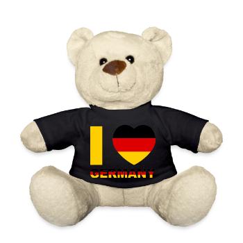 Ich liebe Deutschland Flagge Herz - Teddy - Schwarz - Vorne
