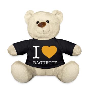 I LOVE BAGUETTE - Teddy Bear - black - Front
