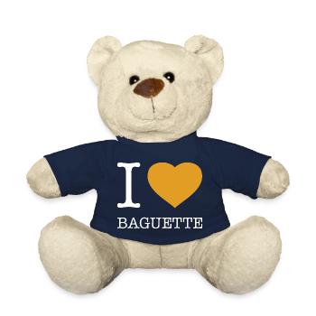 I LOVE BAGUETTE - Teddy Bear - french navy - Front