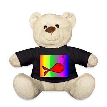FISH. SARDINE. APRIL FOOL. SEA. OCEAN - Teddy Bear - black - Front
