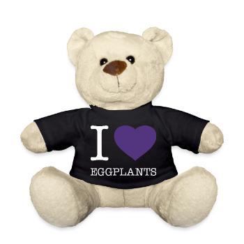 J’ADORE LES AUBERGINES - Nounours - noir - Devant