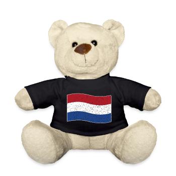 drapeau néerlandais vintage - Nounours - noir - Devant