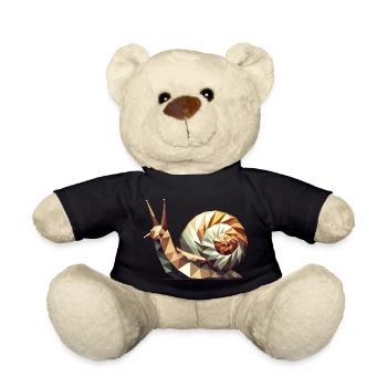 Geometric Snail – Stylized Low-Poly Art - Teddy Bear - black - Front