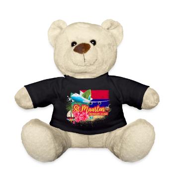 St. Maarten Retro Karibik Vintage Insel Souvenir - Teddy - Schwarz - Vorne