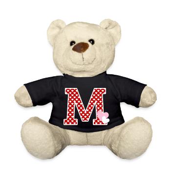 Letter m heart - Teddy Bear - black - Front