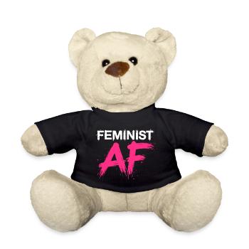 Feminist AF Statement Spruch Sprüche - Teddy - Schwarz - Vorne