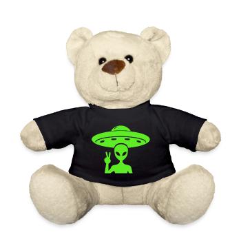 Paix OVNI extraterrestre - Nounours - noir - Devant