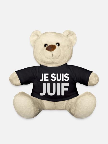 T SHIRT JE SUIS JUIF - Nounours - noir