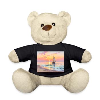 Nautischer Sonnenuntergang am Strand - Teddy - Schwarz - Vorne