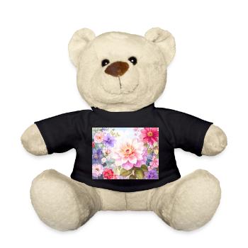 Fleurs pastel pour vêtements printaniers - Nounours - noir - Devant
