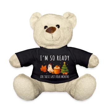 Autumnal Halloween and Christmas greetings - Teddy Bear - black - Front