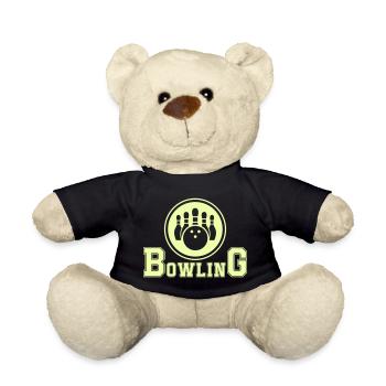 Design de bowling rétro en vert fluo - Nounours - noir - Devant