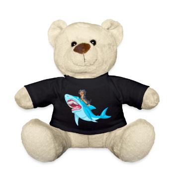 T-shirt teckel Riding Shark - Nounours - noir - Devant