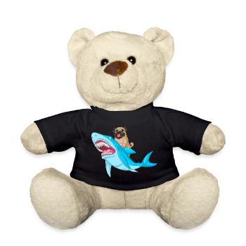 Mops Reitt Hai Lustig - Teddy - Schwarz - Vorne