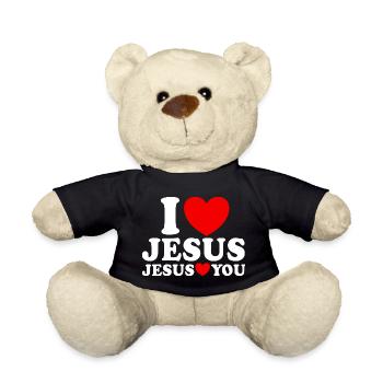 Ich liebe Jesus Jesus liebt dich Christlicher Glau - Teddy - Schwarz - Vorne