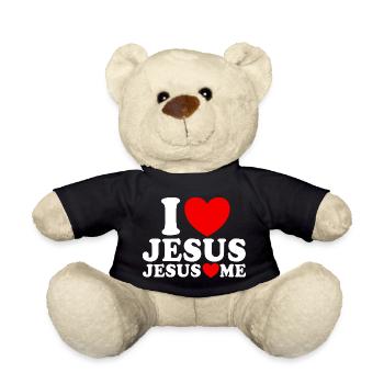 Ich liebe Jesus Jesus liebt mich Christlicher Glau - Teddy - Schwarz - Vorne