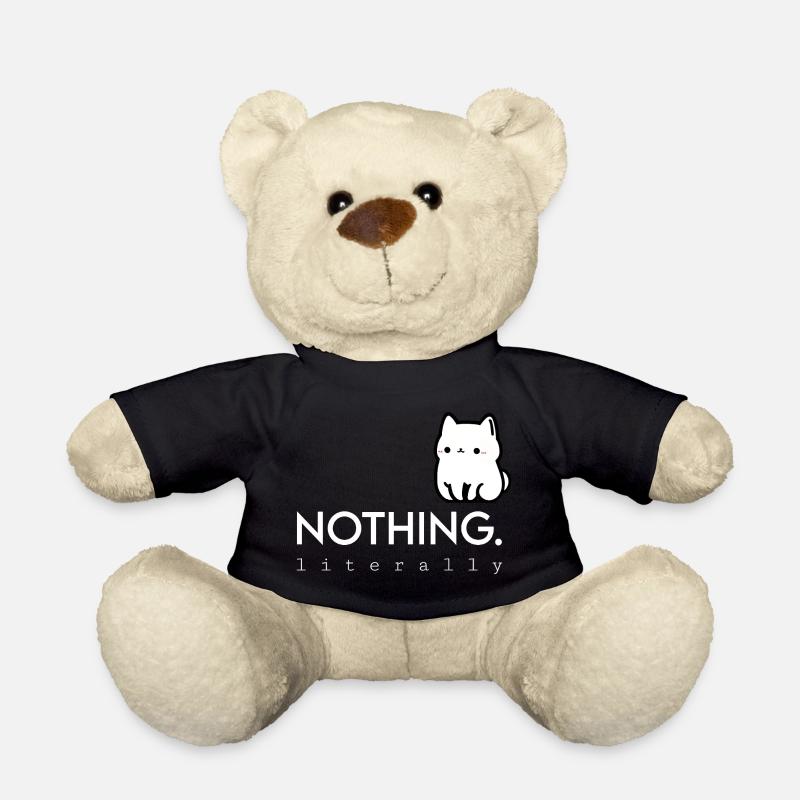 Kawaii Weiße Katze Nothing - Teddy - Schwarz