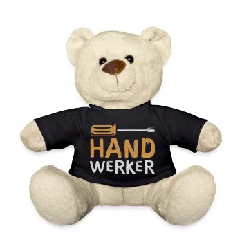 Handwerker Schriftzug mit Schraubendreher - Teddy - Schwarz - Vorne