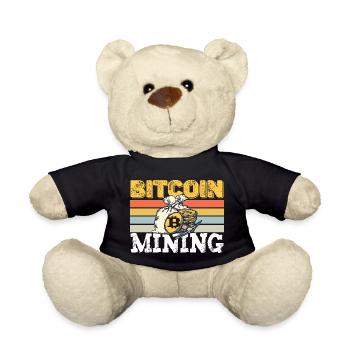 Bitcoin Mining retro - Teddy - Schwarz - Vorne