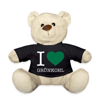 I love kale - Teddy Bear - black - Front