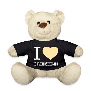 I love Grießbrei - Teddy - Schwarz - Vorne