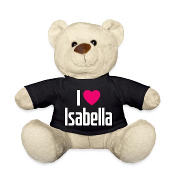 I Love Isabella Pinkes Herz Ich liebe Isabella - Teddy - Schwarz - Vorne
