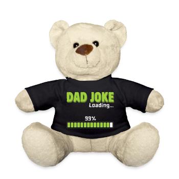 Dad Joke Loading 99% – Funny Gift for Dad - Teddy Bear - black - Front