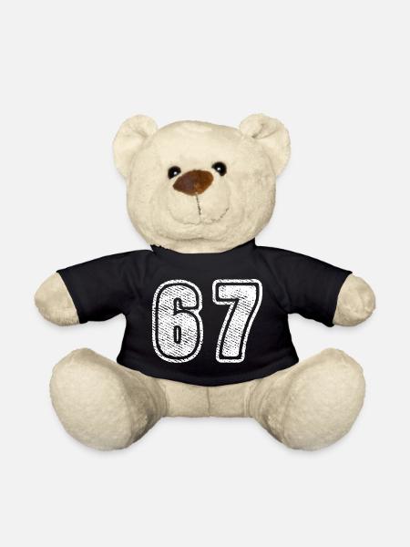 67 Zahl Nummer Grosse Schrift Vintage Zahlendesign - Teddy - Schwarz