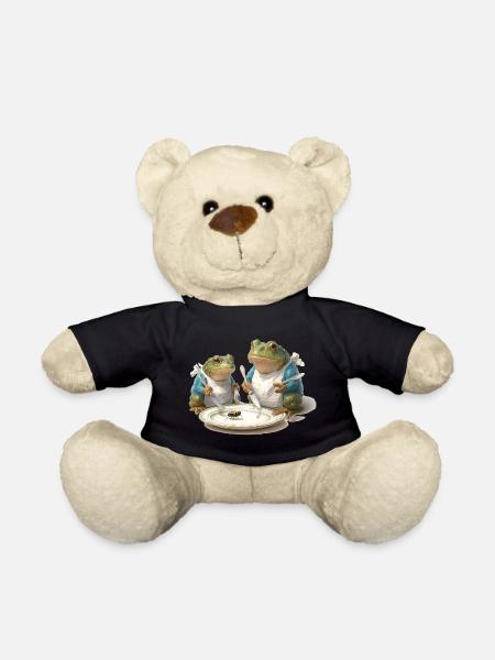 Frosch-Dinner: Fliege am Teller - Teddy - Schwarz