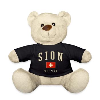 Sion Suisse Emblem Vintage - Teddy - Schwarz - Vorne