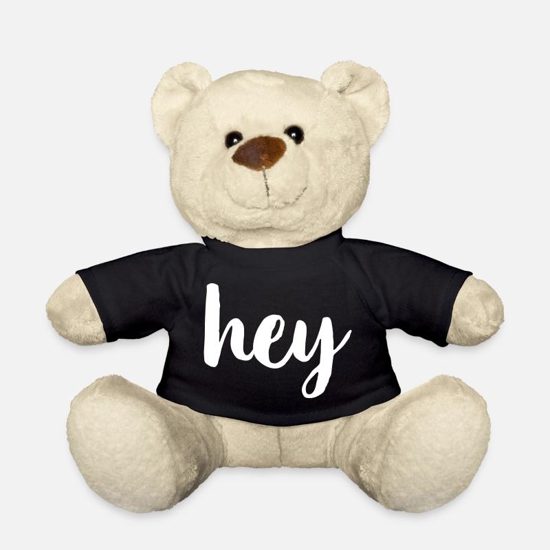 Hey Begrüßung Hallo - Teddy - Schwarz