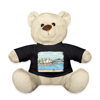 Esquisses du pont du port à l’Opéra de Sydney - Nounours - noir - Devant
