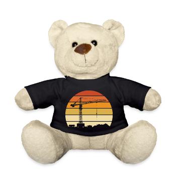 Kranführer Retro Design – Baustelle & Baukran - Teddy - Schwarz - Vorne