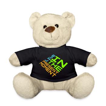 Live In The Moment Mindfulness Presence Awareness - Teddy Bear - black - Front