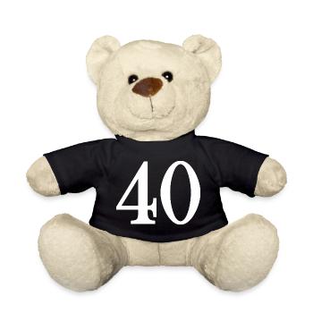40. 40 ANS. 40e ANNIVERSAIRE. ANNIVERSAIRE 40 ANS. - Nounours - noir - Devant