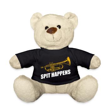 Spit happens trumpet player - Teddy Bear - black - Front