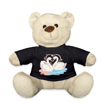 Schwanenherz im Wasser paar - Teddy - Schwarz - Vorne