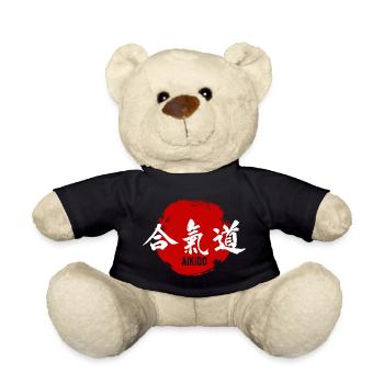 Aikido-Kampfkünste-Kanji - Teddy - Schwarz - Vorne